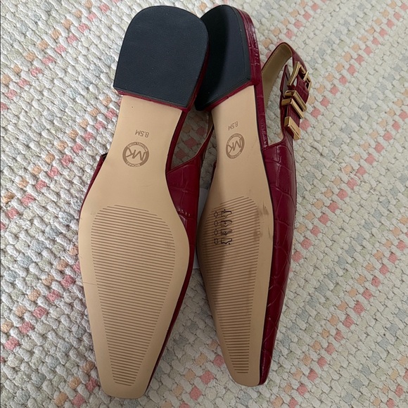Michael Kors Burgundy Croc-Embossed Slingback Flats - Picture 6 of 6